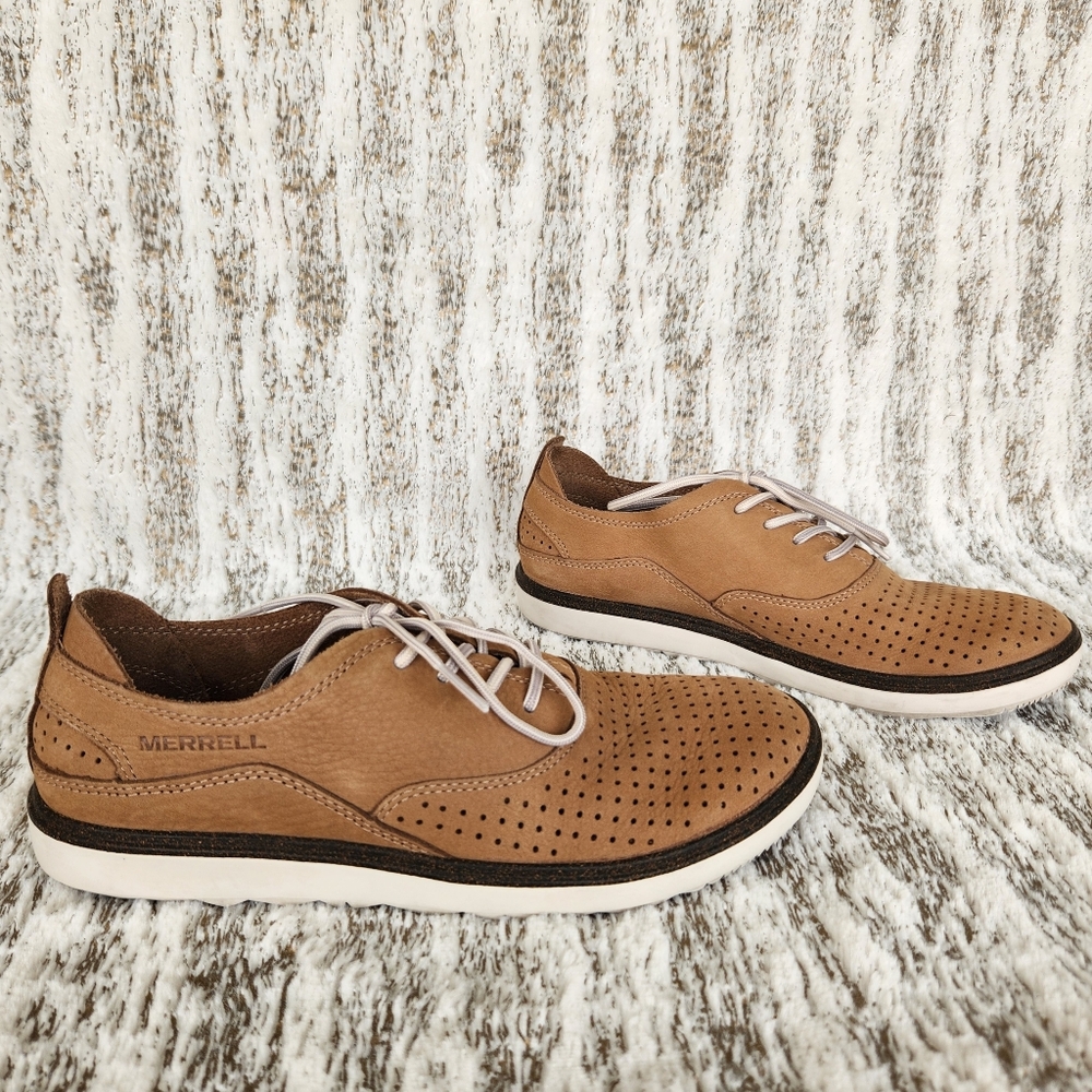 Merrell "Around Town Lace Air" Lace-Up Comfort Cork Shoes Tan | Women’s Size 7 - Picture 7 of 13